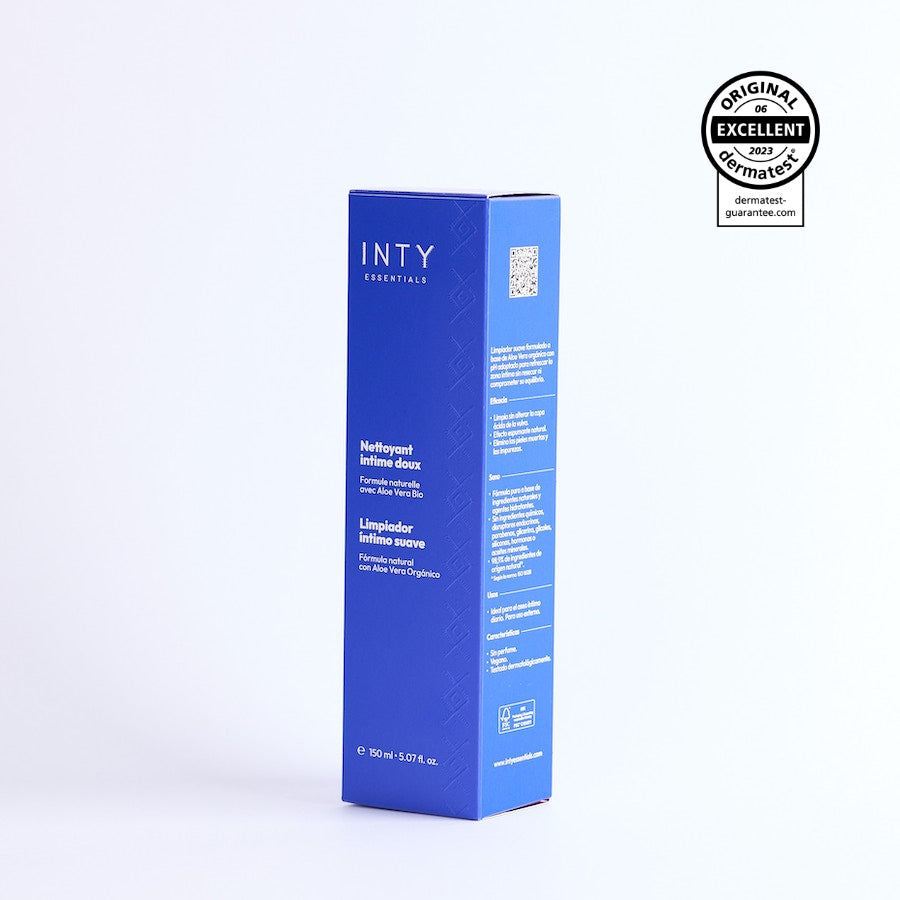 intyessentials nettoyant intime doux testé dermatologiquement par le laboratoire indépendant Dermatest avec la mention “Excellent”