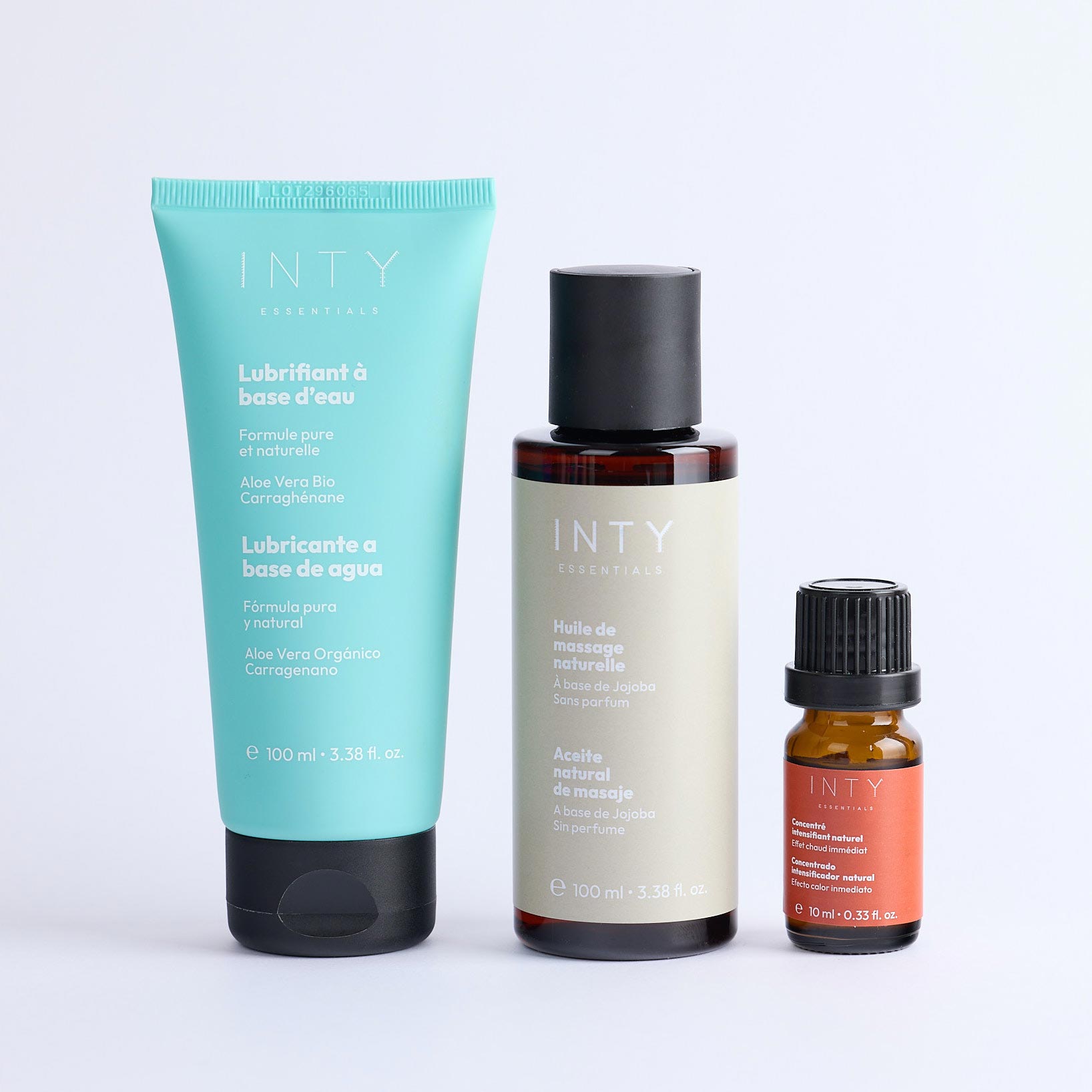 lubrifiant naturel a base d'eau et huile de massage neutre et le gel stimulante intime